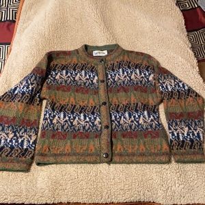 Beautiful 100% alpaca sweater/cardigan, size S/M, made in Peru
